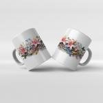 Baskılı Kupa Baskılı Çiçek Teması - 01