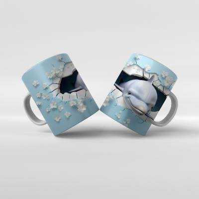 Baskılı Kupa Bardak Denizaltı Yunus - 38