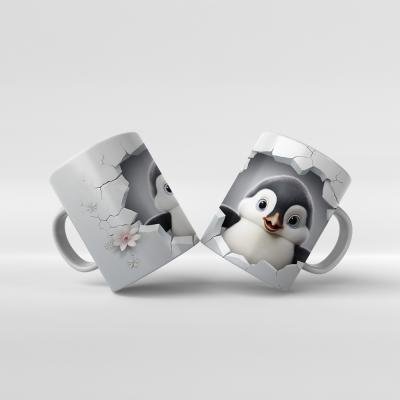 Baskılı Kupa Bardak Denizaltı  Penguen - 04