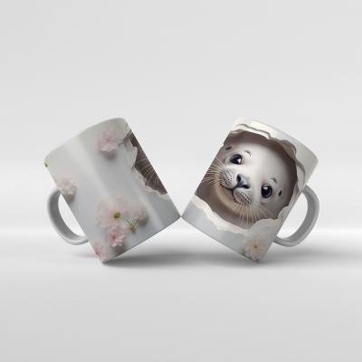 Baskılı Kupa Bardak Denizaltı Fok Balığı - 07