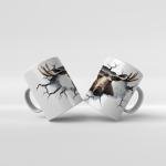 Baskılı Kupa Bardak Geyik Hayvan Temaları - 12