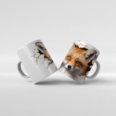 Baskılı Kupa Bardak Tilki Hayvan Temaları - 17