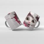 Baskılı Kupa Bardak Sevimli Kedi - 14