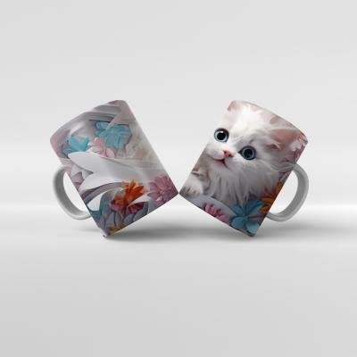 Baskılı Kupa Bardak Sevimli Kedi - 02