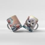 Baskılı Kupa Bardak Sevimli Kedi - 03