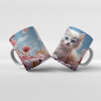 Baskılı Kupa Bardak Sevimli Kedi - 04