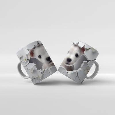 Baskılı Kupa Bardak Sevimli Köpekler - K01