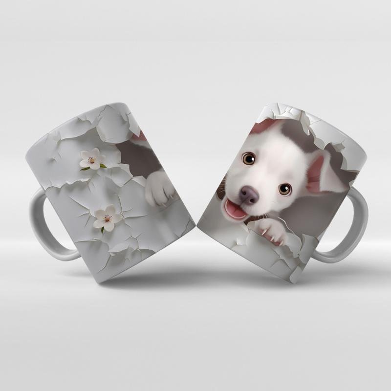 Baskılı Kupa Bardak Sevimli Köpekler - K05