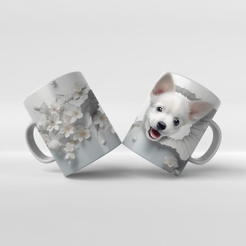 Baskılı Kupa Bardak Sevimli Köpekler - K08